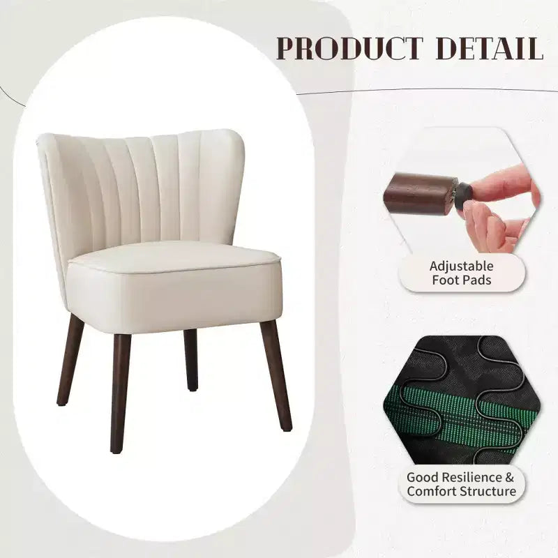 Poltrona moderna in velluto per soggiorno, poltrona lounge Mid-Century con schienale ad ali e gambe in legno massello, capacità 136 kg, poltrona imbottita lussuosa