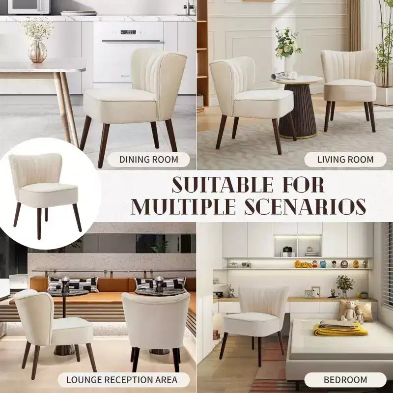 Poltrona moderna in velluto per soggiorno, poltrona lounge Mid-Century con schienale ad ali e gambe in legno massello, capacità 136 kg, poltrona imbottita lussuosa