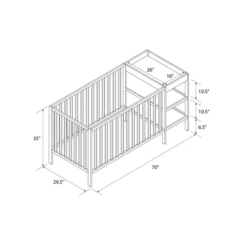 Culla e Fasciatoio Convertibile 3-in-1 Baby Relax Ema