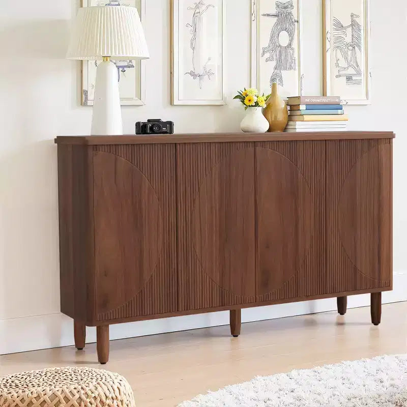 MAYEERTY Mobile Credenza Ampio 4 Ripiani Contenitore per Stoviglie Utensili