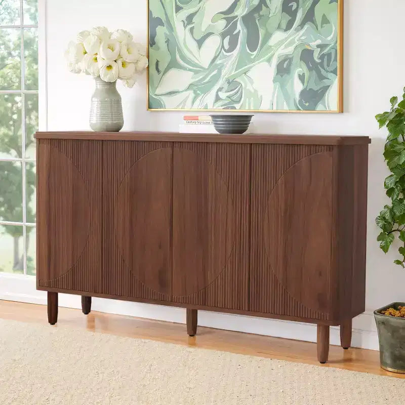 MAYEERTY Mobile Credenza Ampio 4 Ripiani Contenitore per Stoviglie Utensili