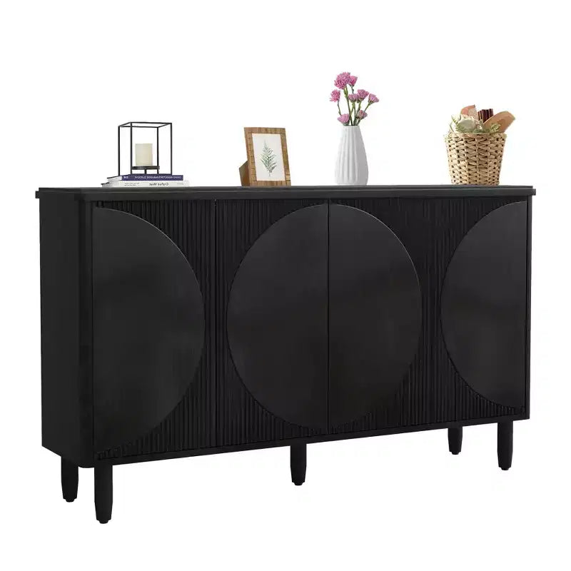 MAYEERTY Mobile Credenza Ampio 4 Ripiani Contenitore per Stoviglie Utensili