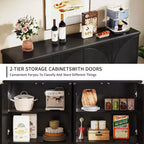 MAYEERTY Mobile Credenza Ampio 4 Ripiani Contenitore per Stoviglie Utensili