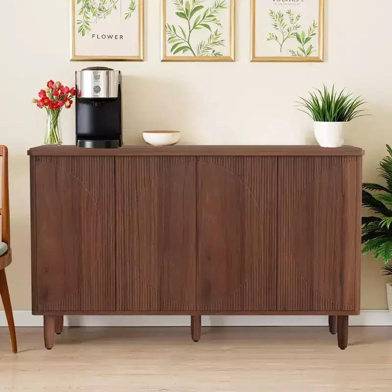 MAYEERTY Mobile Credenza Ampio 4 Ripiani Contenitore per Stoviglie Utensili