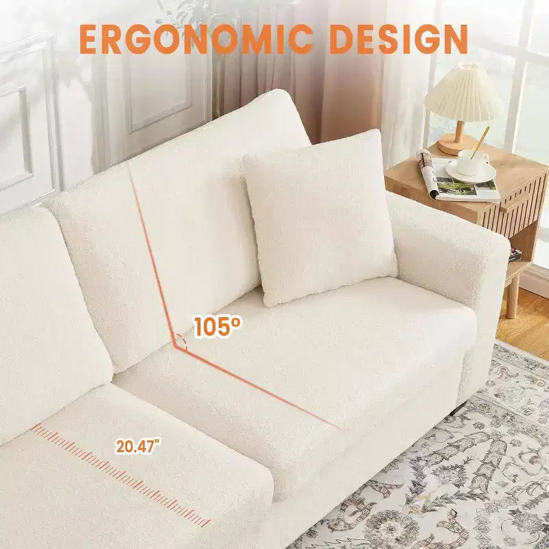 Divano moderno a 3 posti da 83 pollici - Divano con sedute profonde, comodo divano "nuvola", perfetto per soggiorno, camera da letto, ufficio