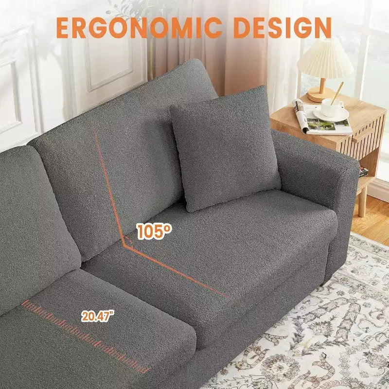 Divano moderno a 3 posti da 83 pollici - Divano con sedute profonde, comodo divano "nuvola", perfetto per soggiorno, camera da letto, ufficio