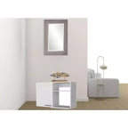 Mobiletto HomeRoots 39 bianco con due ripiani