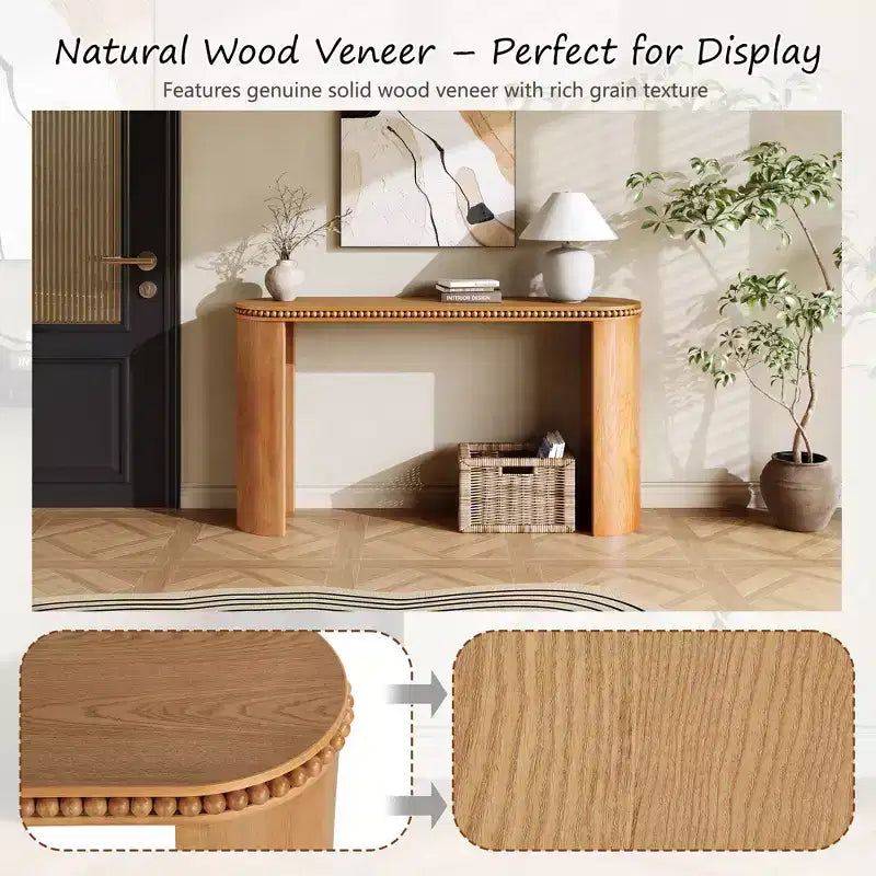 Christopher Knight Home Sebastian Tavolo Consolle Vintage con Bordi Decorati e Gambe Curve Reversibili
