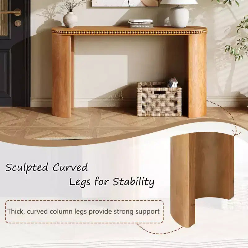 Christopher Knight Home Sebastian Tavolo Consolle Vintage con Bordi Decorati e Gambe Curve Reversibili