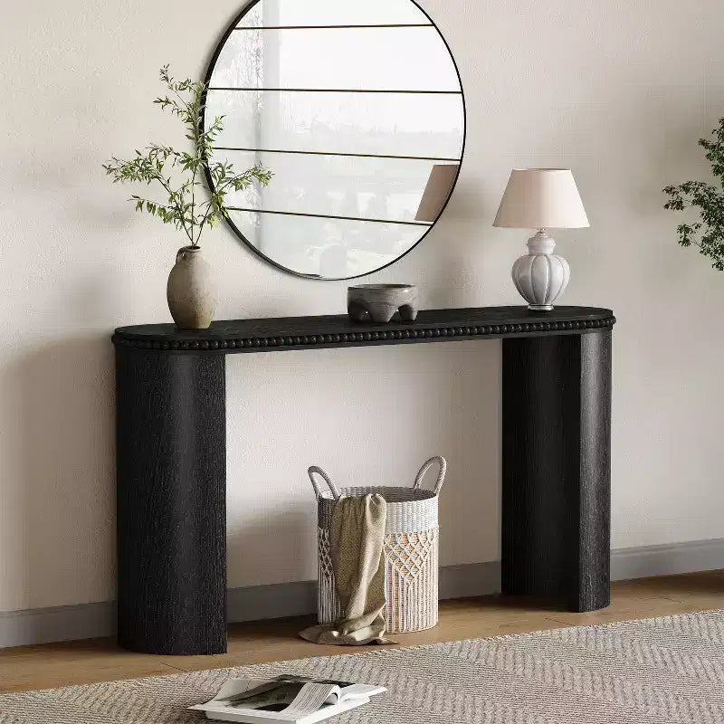 Christopher Knight Home Sebastian Tavolo Consolle Vintage con Bordi Decorati e Gambe Curve Reversibili