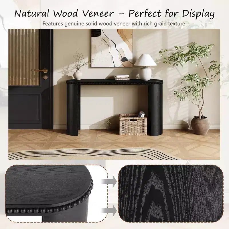 Christopher Knight Home Sebastian Tavolo Consolle Vintage con Bordi Decorati e Gambe Curve Reversibili
