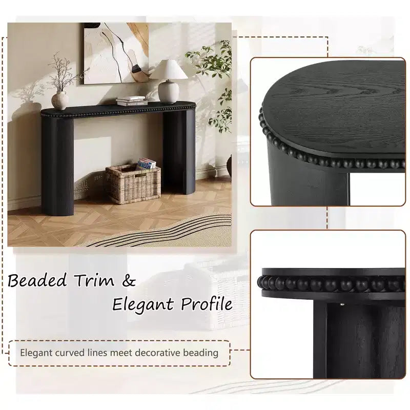 Christopher Knight Home Sebastian Tavolo Consolle Vintage con Bordi Decorati e Gambe Curve Reversibili