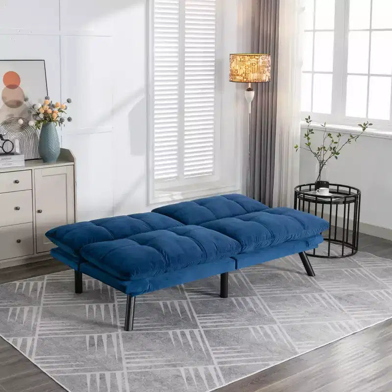 Divano letto moderno pieghevole convertibile Dovelina Leatehr Feeling - Verde