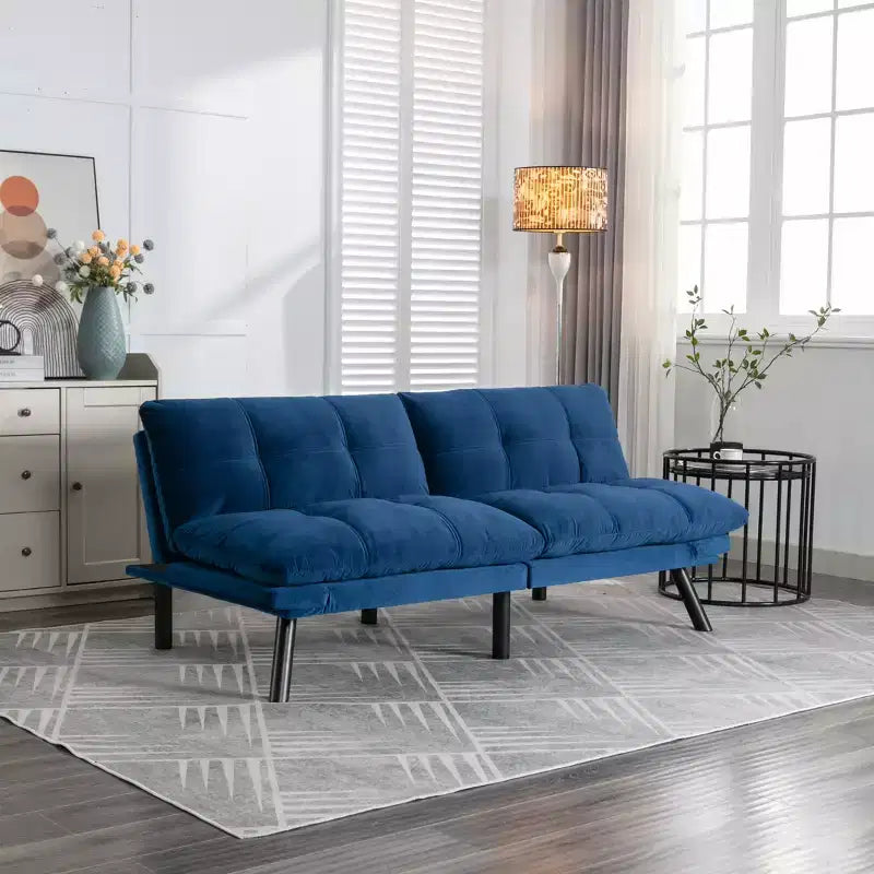 Divano letto moderno pieghevole convertibile Dovelina Leatehr Feeling - Verde