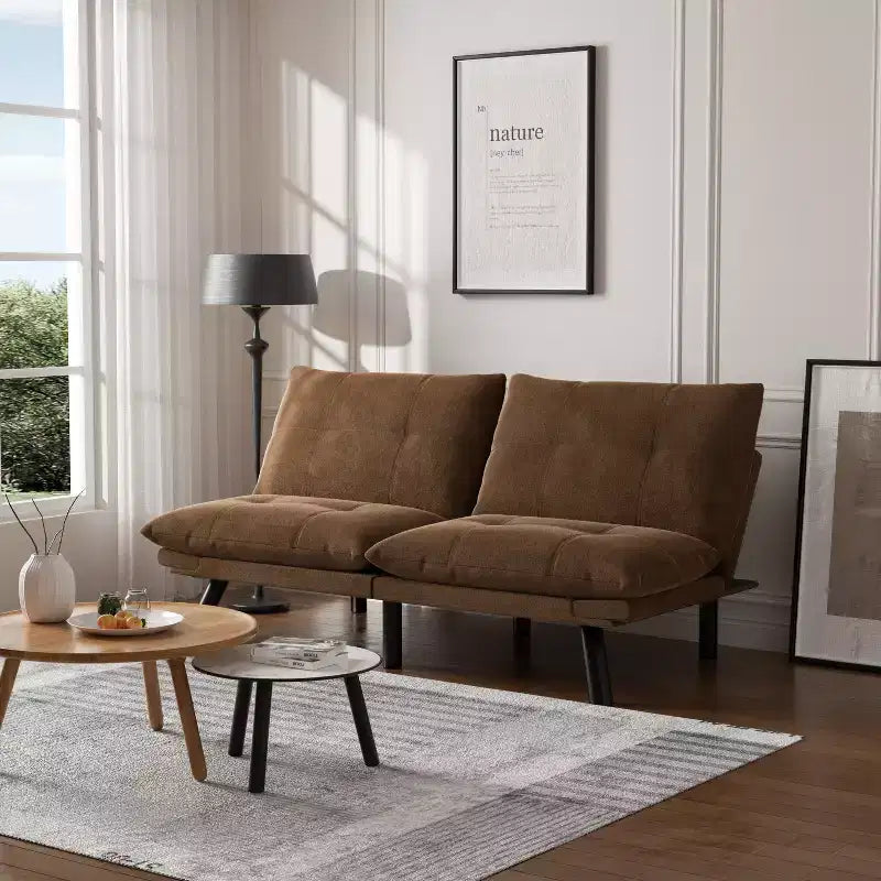 Divano letto moderno pieghevole convertibile Dovelina Leatehr Feeling - Verde