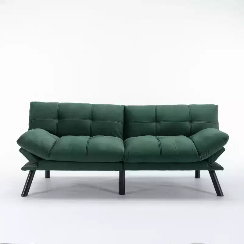 Divano letto moderno pieghevole convertibile Dovelina Leatehr Feeling - Verde