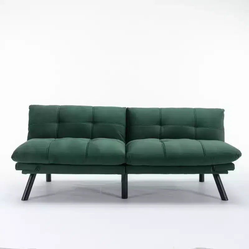 Divano letto moderno pieghevole convertibile Dovelina Leatehr Feeling - Verde