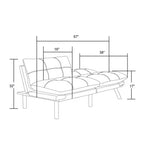 Divano letto moderno pieghevole convertibile Dovelina Leatehr Feeling - Verde