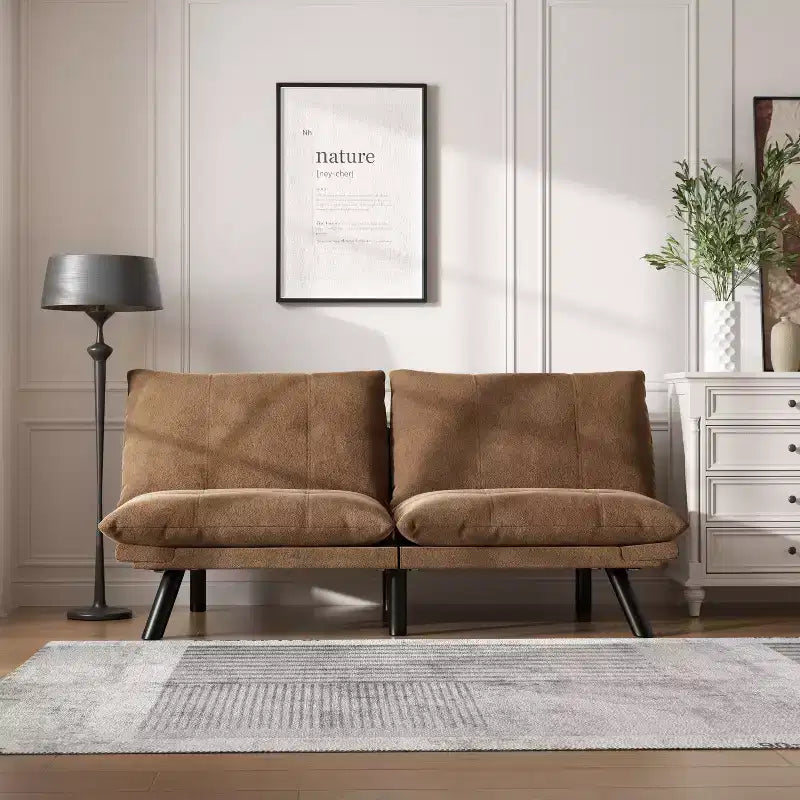 Divano letto moderno pieghevole convertibile Dovelina Leatehr Feeling - Verde