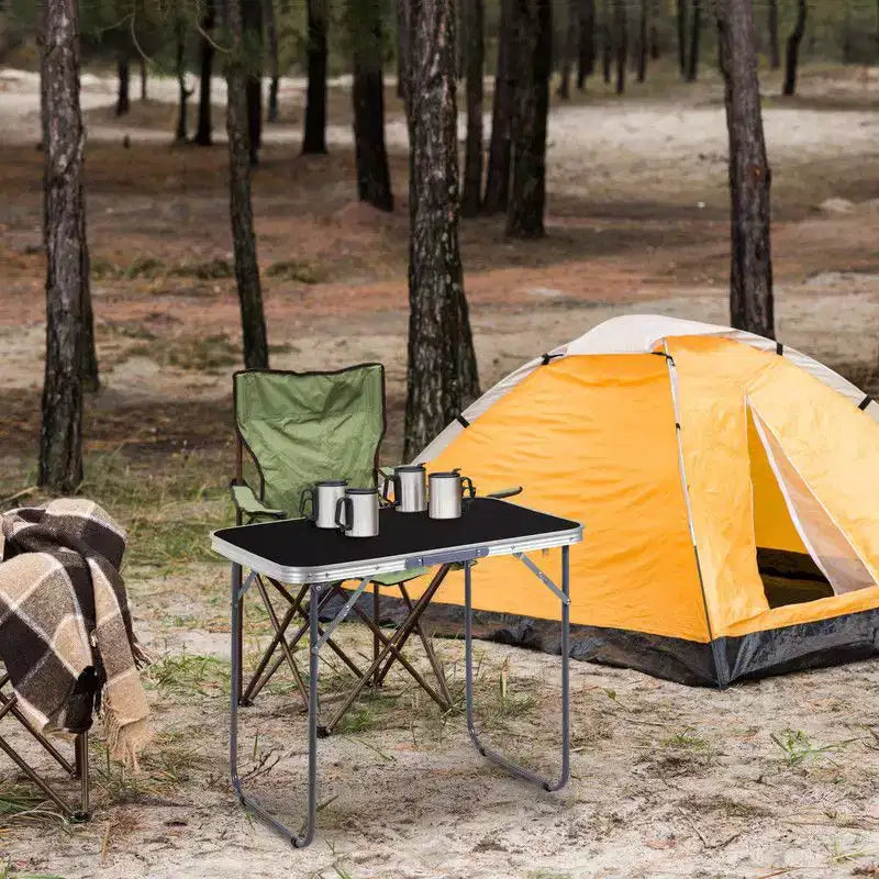 Karl Home 70cm Marrone Tavolo Pieghevole Rettangolare da Esterno in Alluminio