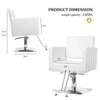 Sedia da Salone per Parrucchiere Karl Home Nera Resistente Idraulica con Seduta Larga