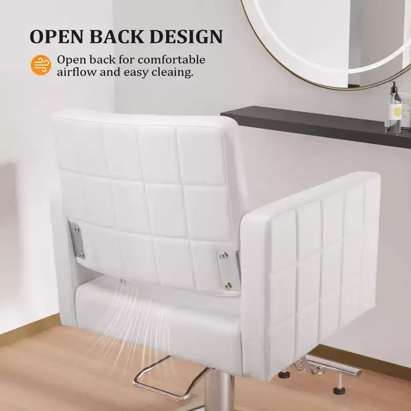 Sedia da Salone per Parrucchiere Karl Home Nera Resistente Idraulica con Seduta Larga