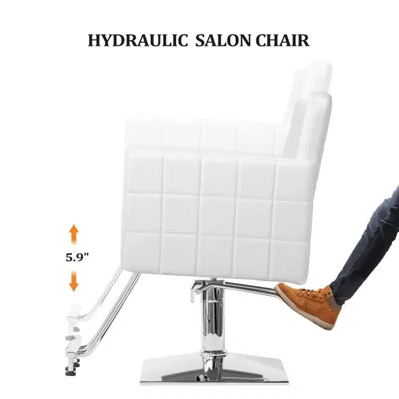 Sedia da Salone per Parrucchiere Karl Home Nera Resistente Idraulica con Seduta Larga