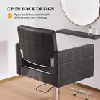 Sedia da Salone per Parrucchiere Karl Home Nera Resistente Idraulica con Seduta Larga