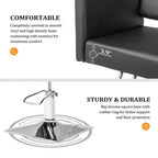 Sedia da Salone per Parrucchiere Karl Home Nera Resistente Idraulica con Seduta Larga