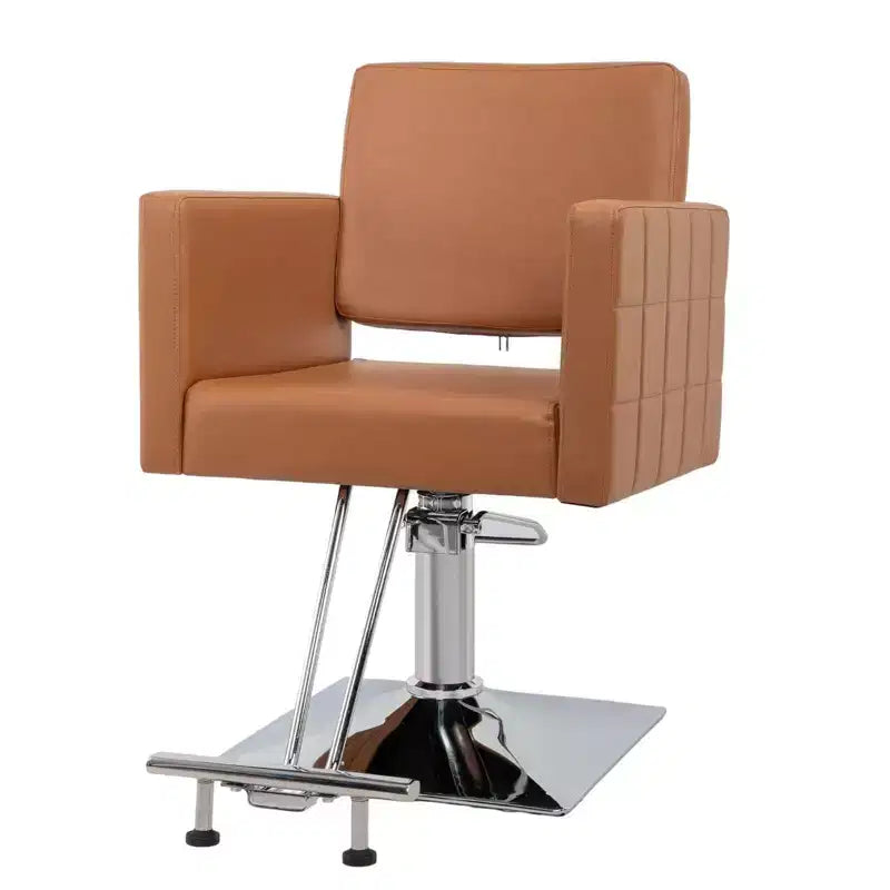 Sedia da Salone per Parrucchiere Karl Home Nera Resistente Idraulica con Seduta Larga