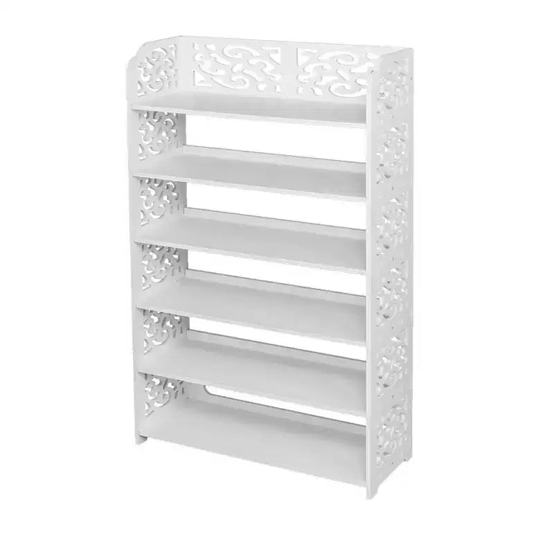 Scarpiera Karl Home a 6 ripiani in legno bianco, 61,5 cm L
