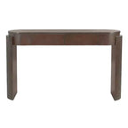 Consolle MAYEERTY con Finitura a Grana di Legno Naturale, Design Canettato, Piano Ovale e 2 Cassetti per Ingresso e Soggiorno, Espresso
