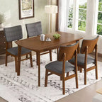Merax 6-Piece Rustic Farmhouse Dining Set with Upholstered Chairs & Bench