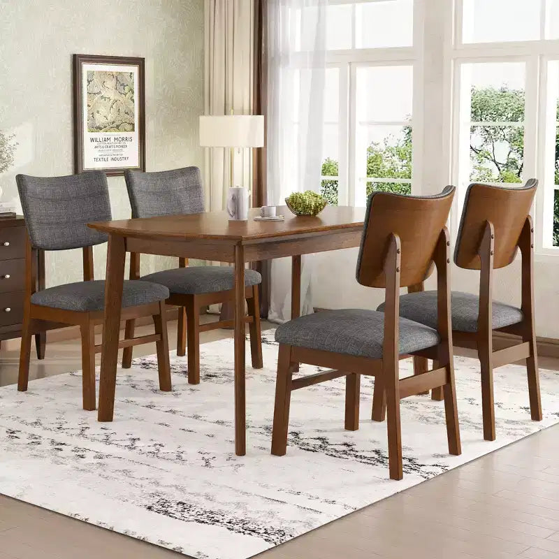 Set da pranzo rustico Merax a 6 pezzi con sedie e panca imbottite