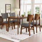 Set da pranzo rustico Merax a 6 pezzi con sedie e panca imbottite