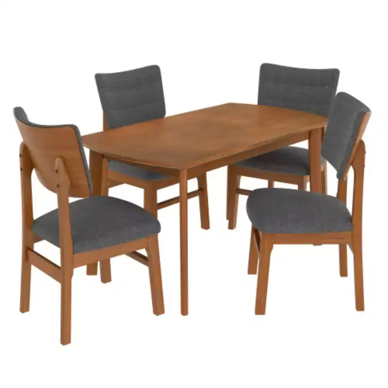 Set da pranzo rustico Merax a 6 pezzi con sedie e panca imbottite
