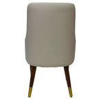LeisureMod Viva Sedia da Pranzo con Braccioli in Pelle con Gambe in Legno con Accenti Dorati per Cucine e Case Moderne