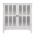 Karl Home Transparent Door Free Standing Accent Storage Cabinet For Kitchen Dining White
