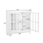 Karl Home Mobile Contenitore Autoportante con Anta Trasparente per Cucina Sala da Pranzo Bianco