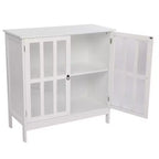 Karl Home Mobile Contenitore Autoportante con Anta Trasparente per Cucina Sala da Pranzo Bianco