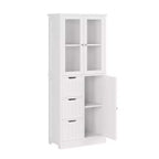 Mobile bagno Karl 147 cm H, 3 ante, 3 cassetti, 4 ripiani con verticali, stile moderno