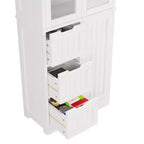 Mobile bagno Karl 147 cm H, 3 ante, 3 cassetti, 4 ripiani con verticali, stile moderno