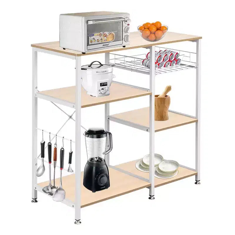 Karl Home Scaffale da Panettiere a 3 Livelli, Carrello da Cucina, Supporto per Forno a Microonde