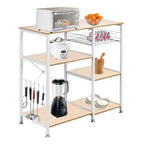 Karl Home Scaffale da Panettiere a 3 Livelli, Carrello da Cucina, Supporto per Forno a Microonde