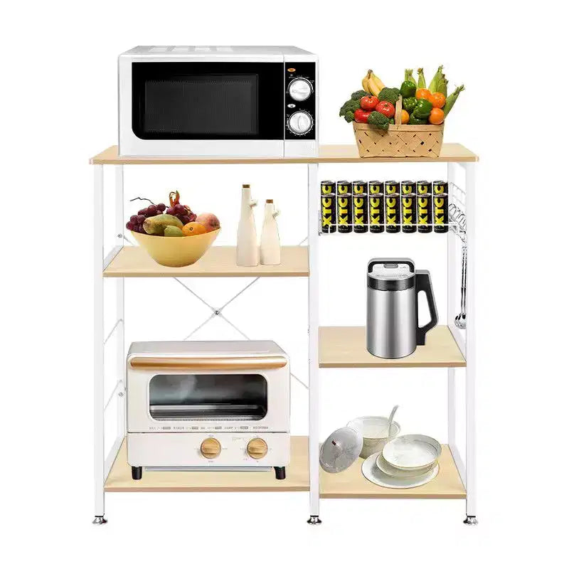 Karl Home Scaffale da Panettiere a 3 Livelli, Carrello da Cucina, Supporto per Forno a Microonde