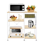 Karl Home Scaffale da Panettiere a 3 Livelli, Carrello da Cucina, Supporto per Forno a Microonde