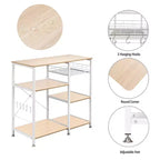 Karl Home Scaffale da Panettiere a 3 Livelli, Carrello da Cucina, Supporto per Forno a Microonde