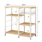 Karl Home Scaffale da Panettiere a 3 Livelli, Carrello da Cucina, Supporto per Forno a Microonde