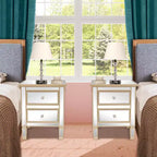 Comodini Karl Home con 2 cassetti in MDF dorato, 49,99 cm L