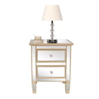 Comodini Karl Home con 2 cassetti in MDF dorato, 49,99 cm L